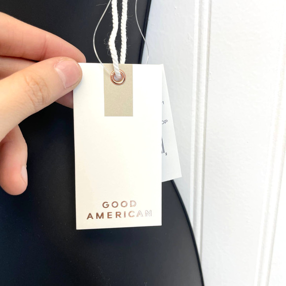 NEW Good American 3 US L Tiny Ties Triangle Bikini Top Swim Cream Ivory Beachy - Picture 5 of 9